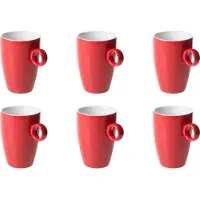 Maastricht porselein Beker Bart Colour Cafe 23 cl Rood 6 stuks