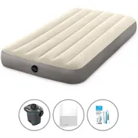 Intex Luchtbedset - 1-Persoons - 99 x 191 x 25 cm - Beige + Accessoires