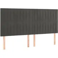 vidaXL Hoofdbord donkergrijs 180x5x118/128 cm fluweel