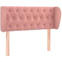 vidaXL Hoofdbord met randen 103x23x78/88 cm fluweel roze