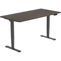 Euroseats OrangeLabel by elektrisch zit/sta bureau Eco. Voldoet aan de NEN EN 527. Uitvoering zwart frame en blad 120x80 Logan Eik