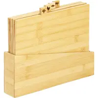 Springos Snijplank - Snijplankenset met Houder - Bamboe Snijplank - 4-delig - 22 x 28 cm - Naturel