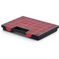 Kistenberg Sorteerbox/vakjes koffer - spijkers/schroeven/kleine spullen - 30 vaks - kunststof - zwart - 40 x 30 x 5 cm