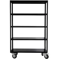 House Doctor Rek met 4 wielen, Trolley, Mat zwart