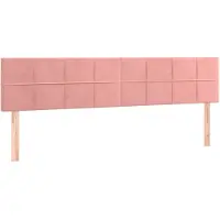 vidaXL Hoofdborden 200x5x78/88 cm fluweel roze