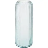 Excellent houseware Cilindervaas glas - blauw - 15 x 37 cm - Vazen