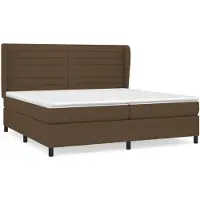 vidaXL Boxspring met matras stof donkerbruin 200x200 cm