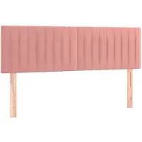 vidaXL Hoofdborden 144x5x78/88 cm fluweel roze