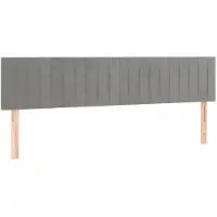 vidaXL Hoofdborden 200x5x78/88 cm fluweel lichtgrijs