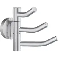 Smedbo 3-voudige Haak Zwenkbaar 9 Cm - Mat Chroom - Messing - Accessoires, Handdoekhouders, Handdoekhaken - 7391447086386