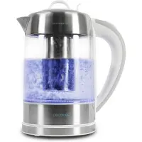 Cecotec ThermoSense 370, transparante elektrische waterkoker (roestvrij staal/transparant, 2.200 watt, 1,7 liter)