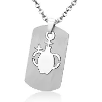 Montebello Ketting Waterman - Unisex - 316L Staal - Horoscoop - Dogtag - 50 x 22 mm - 50 cm