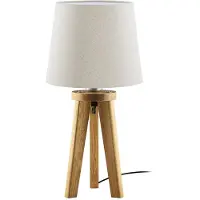 HerzBlut Tafellamp Elli, hout licht, Woon-/ Eetkamer, Hout, Scandinavisch, tafellamp