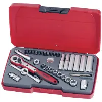 Teng Tools T1435AF 35-delige Doppenset met ratel - Inch - 1/4"