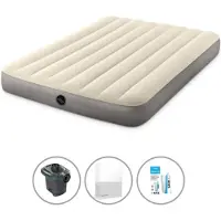 Intex Luchtbedset - Twijfelaar - 137 x 191 x 25 cm - Beige + Accessoires