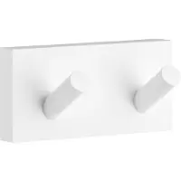 Smedbo House Dubbele Haak 9cm - Mat Wit - Messing - Accessoires, Handdoekhouders, Handdoekhaken - 7391447088496