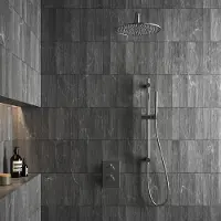 Saniclear Exclusive inbouw regendouche met 20cm hoofddouche, muurarm en glijstang RVS