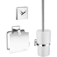 Smedbo House Smart Pack Bestaande Uit Toiletborstelset, Toiletrolhouder En Een Haakje - Chroom - Messing - Accessoires, Toilet accessoires, Toilet accessoires sets - 7391447092875