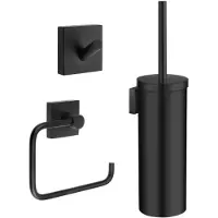 Smedbo House Smart Pack Bestaande Uit Toiletborstelset, Toiletrolhouder En Een Haakje - Mat Zwart - Messing - Accessoires, Toilet accessoires, Toilet accessoires sets - 7391447092882