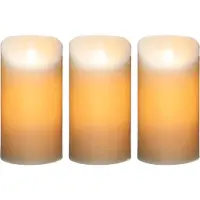 Atmosphera Led stompkaarsen - 3x stuks - Warm licht - Wit