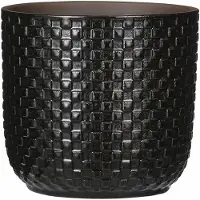 Mica Decorations - Plantenpot - Keramiek zwart - 17 x 16 cm - Plantenpotten