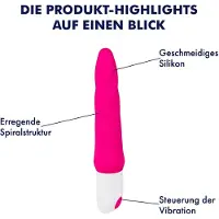 EIS , klassieke vibrator, vibrator met spiraalstructuur, 22,5 cm, waterdicht, huidvriendelijke siliconen
