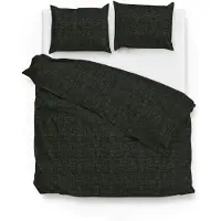 Zo! Home Dekbedovertrek Lino Midnight-Black Katoen-260 x 200 / 220 cm | Extra Breed