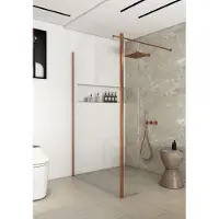 Saniclear Redro inloopdouche 90x40x200cm geborsteld koper