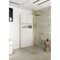 Saniclear Redro inloopdouche 90x30x200cm mat goud - geborsteld messing