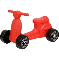Plasto Scooter Rood - Baby Walker - Stille Wielen - Loopauto - Zithoogte 22 cm - Stevig Kunststof - Gemaakt in Finland - Vanaf 1 Jaar