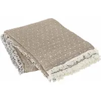 Broste Copenhagen Paula plaid beige/off white - 130x180cm