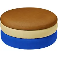 Broste Copenhagen Pond poef blauw/zand/oker Ø68cm - 31001146
