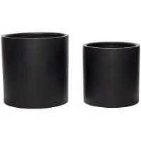 Hubsch Bloempot set zwart fiberstone