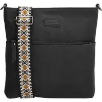 Beagles Malaga Schoudertas Dames - Handtas met verstelbare en afneembare schouderband - Tas van Imitatieleder - Zwart