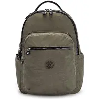 Kipling Rugzak 'Seoul' kaki / zwart