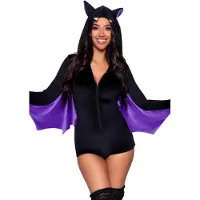 Leg avenue Batwoman Vleermuis pakje Velvet Zwart/Paars