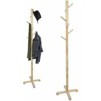 Confortime - Houten kapstok - Wit - 45x45x176 cm