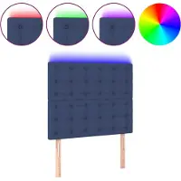vidaXL Hoofdbord LED 90x5x118/128 cm stof blauw