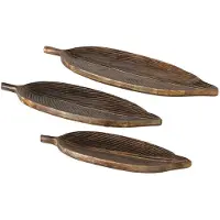 Boltze Set van 3 mooie houten bladen in bladvorm