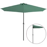 vidaXL Balkonparasol half met aluminium paal 300x155 cm groen