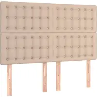 vidaXL Hoofdbord cappuccino 144x5x118/128 cm Kunstleer