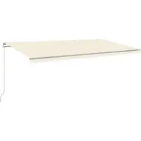 vidaXL Luifel handmatig uittrekbaar met LED 600x300 cm crèmekleurig