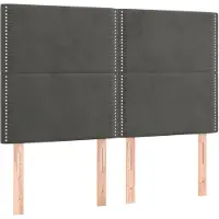 vidaXL Hoofdbord donkergrijs 144x5x118/128 cm Fluweel