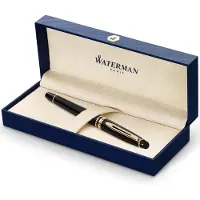 Waterman Expert rollerballpen | glanzend zwart met 23-karaats gouden trim | fijne punt | zwarte inkt | geschenkverpakking