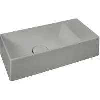 Xenz Rosa fontein 45x20 cm, plateau rechts zonder kraangat, grijs mat/cement