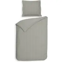 Heckett & Lane Dekbedovertrek Banda Cloud-Grey Satijn-140 x 200 / 220 cm | 1-Persoons
