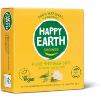 Happy Earth 3x 100% Natuurlijke Shower Bar Jasmine Ho Wood 90 gr