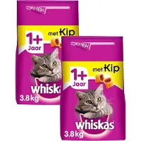 Whiskas Brokjes Adult Kip - Kattenvoer - 2 x 3,8 kg