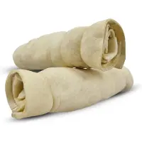 Topmast Kauwrol Buffelhuid Wit - 15 cm - 110 Gram - Natuurlijke Rawhide Rolls - Lekkere Kauwsnack