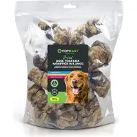 Topmast Kalfs Luchtpijp met Long - 15 cm - Hondensnack - 2 voordeelzakken van 500 Gram - Gezonde natuurlijke Kauwsnack